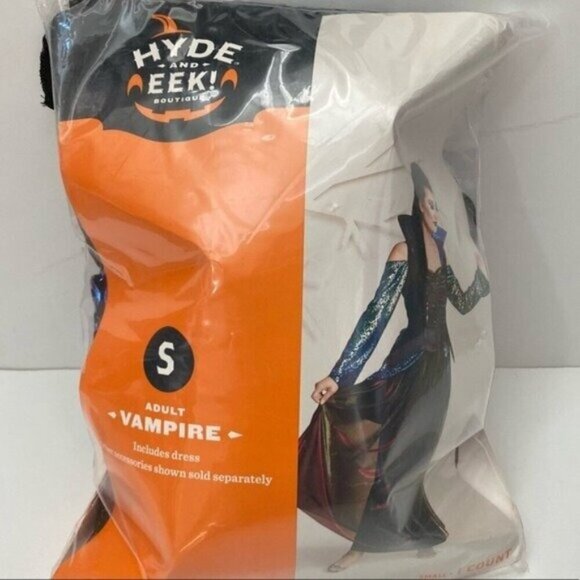 Target Adult Vampire Dress Sz Small Halloween Costume Goth Party Shiny - Picture 2 of 6